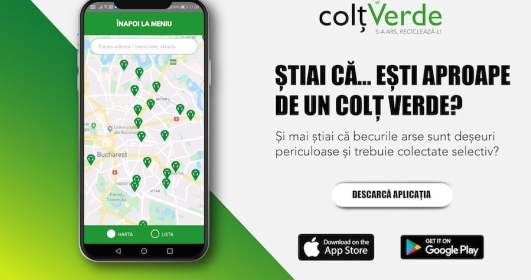 ColtVerde, aplicatia pentru colectarea selectiva a deseurilor periculoase, a fost lansata in Romania de Recolamp