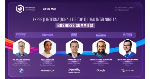 Speakeri mondiali de top, prezenți la cele cinci summituri de business...