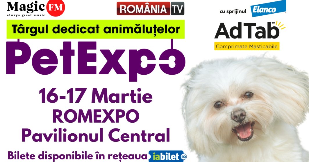 PetExpo, cel mai important târg dedicat animalelor de companie, are loc pe 16 și 17 Martie la ROMEXPO în Pavilionul Central