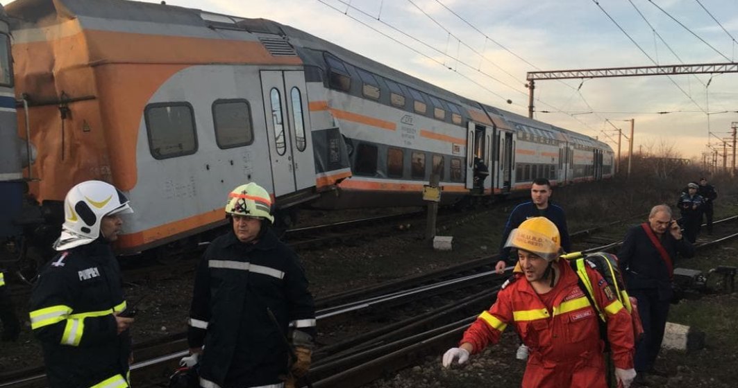 Accident feroviar in Prahova: un tren de calatori si un tren de marfa s-au ciocnit