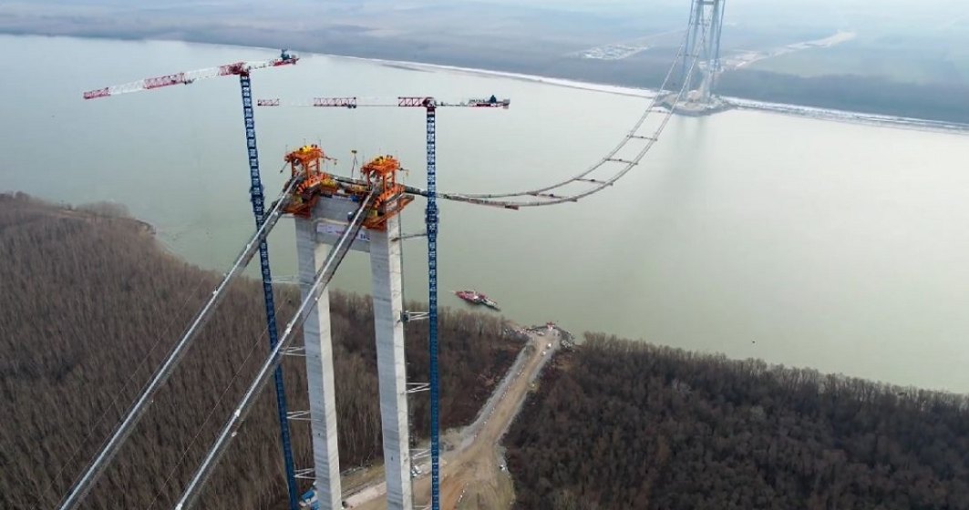Cele mai noi imagini video cu Podul suspendat peste Dunăre. Când va deveni acesta operațional