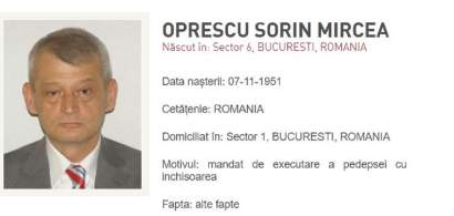 Sorin Oprescu a fost dat în urmărire generală
