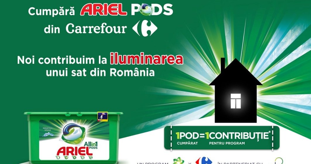 POD cu POD luminezi o casă - campania Ariel și Carrefour, în parteneriat cu ViitorPlus, se extinde într-o nouă comunitate