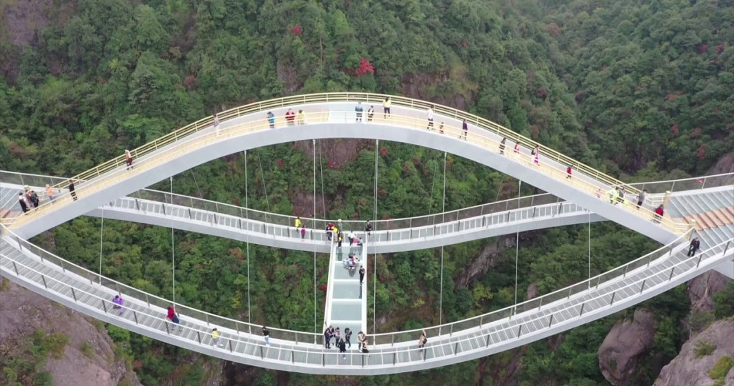 VIDEO  Cum arată cel mai recent pod din sticlă din China