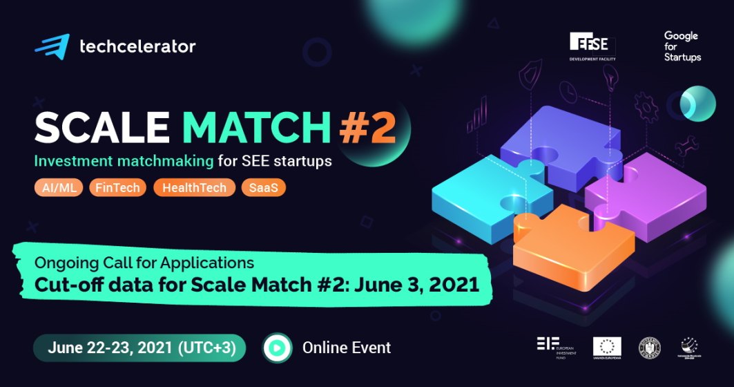 Techcelerator dă startul celei de-a doua ediții a Scale Match, eveniment de matchmaking regional dedicat startup-urilor high-tech