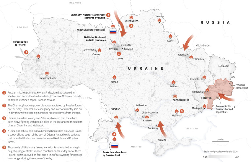 Harta invazie Ucraina - Rusia