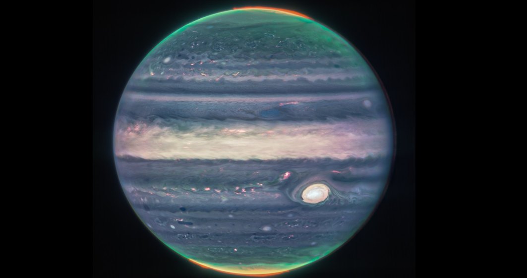 Imagini spectaculoase cu Jupiter realizate de telescopul spațial James Webb