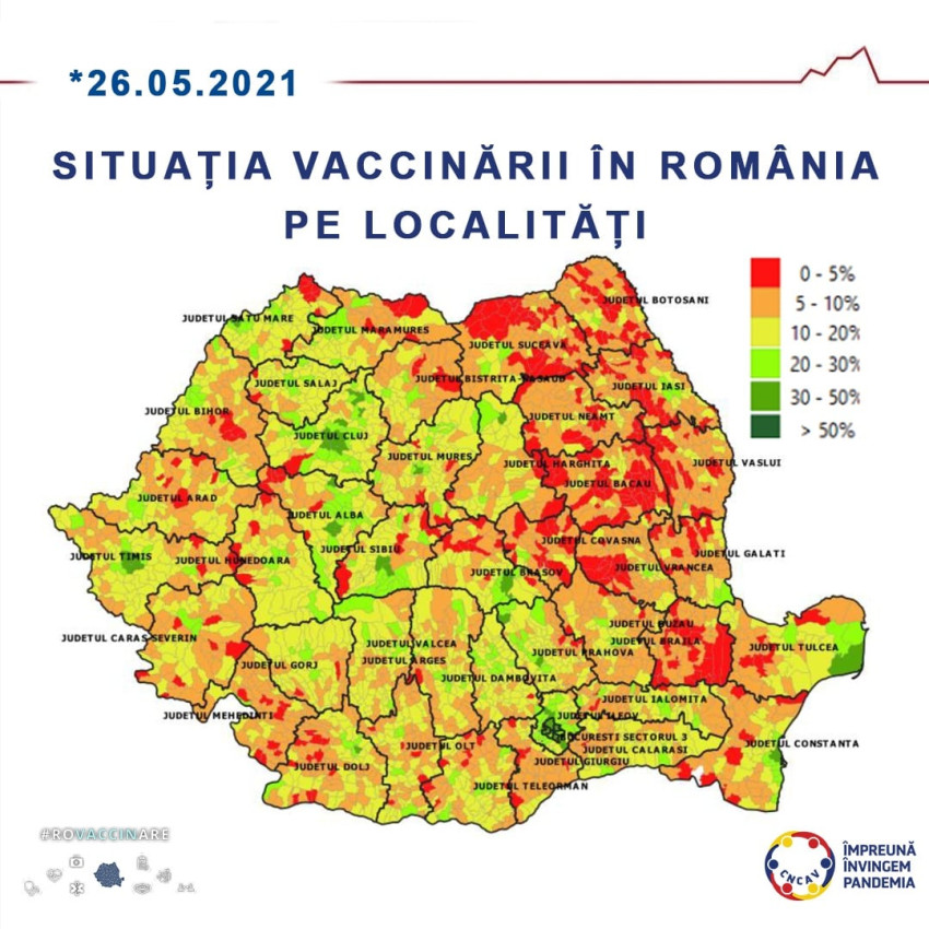 vaccinare pe localitati Romania