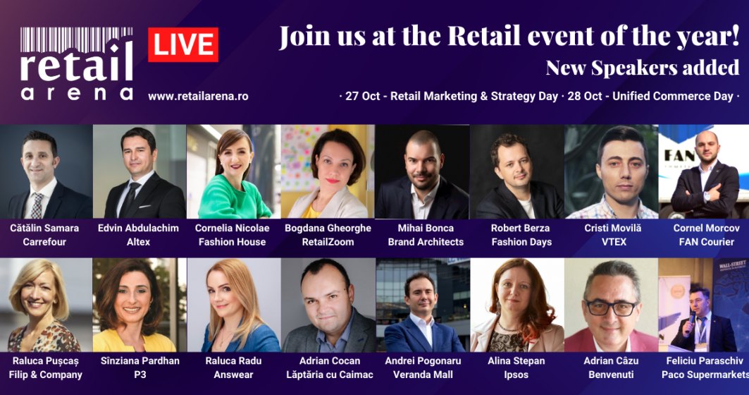 Noi speakeri confirmați la retailArena 2020 - Retailing in times of crisis