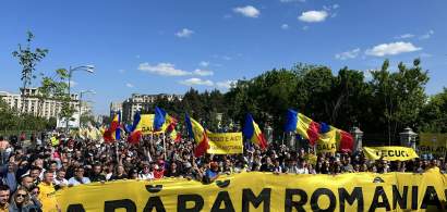 VIDEO | Protest AUR în București: Nu ne vindem țara! Ne-au călcat străinii!