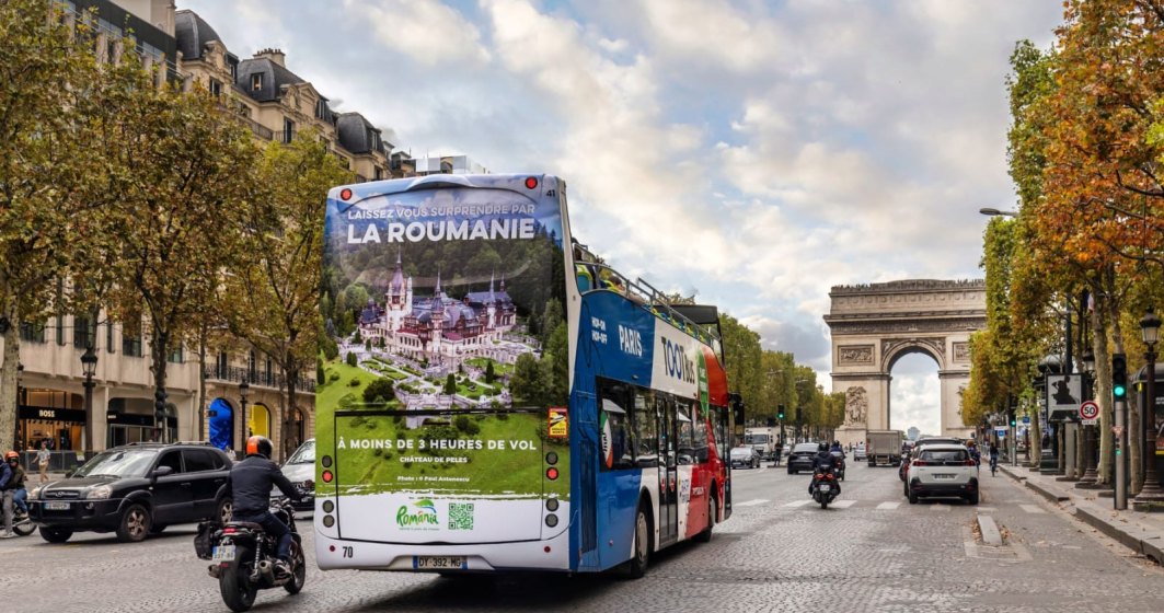 Cât a costat campania de promovare a României pe autobuzele din Paris. Oficialii speră să fie văzută de 15 milioane de oameni