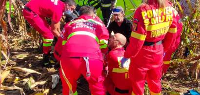 FOTO l Motodeltaplan prăbușit în Sibiu. Echipajele ISU se află la fața locului