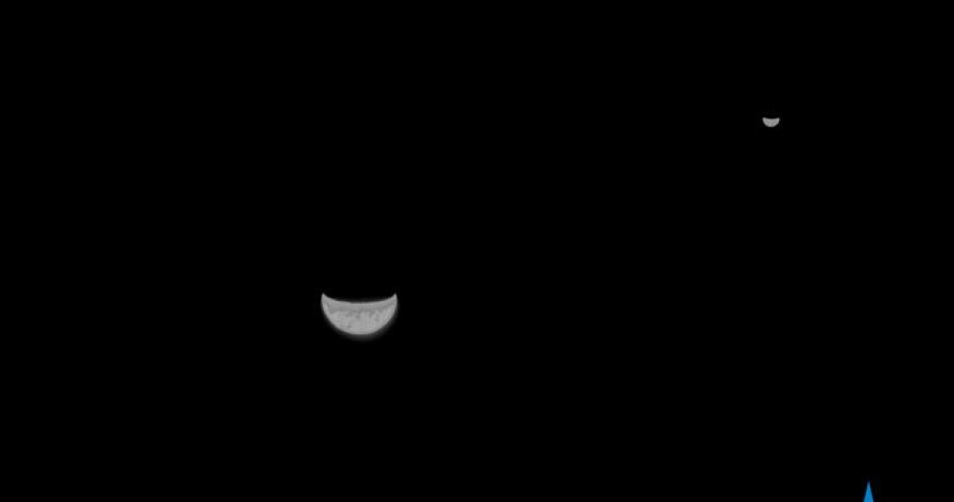 Prima fotografie cu Pământul şi Luna văzute din spațiu, trimisă de sonda chineză lansată spre Marte