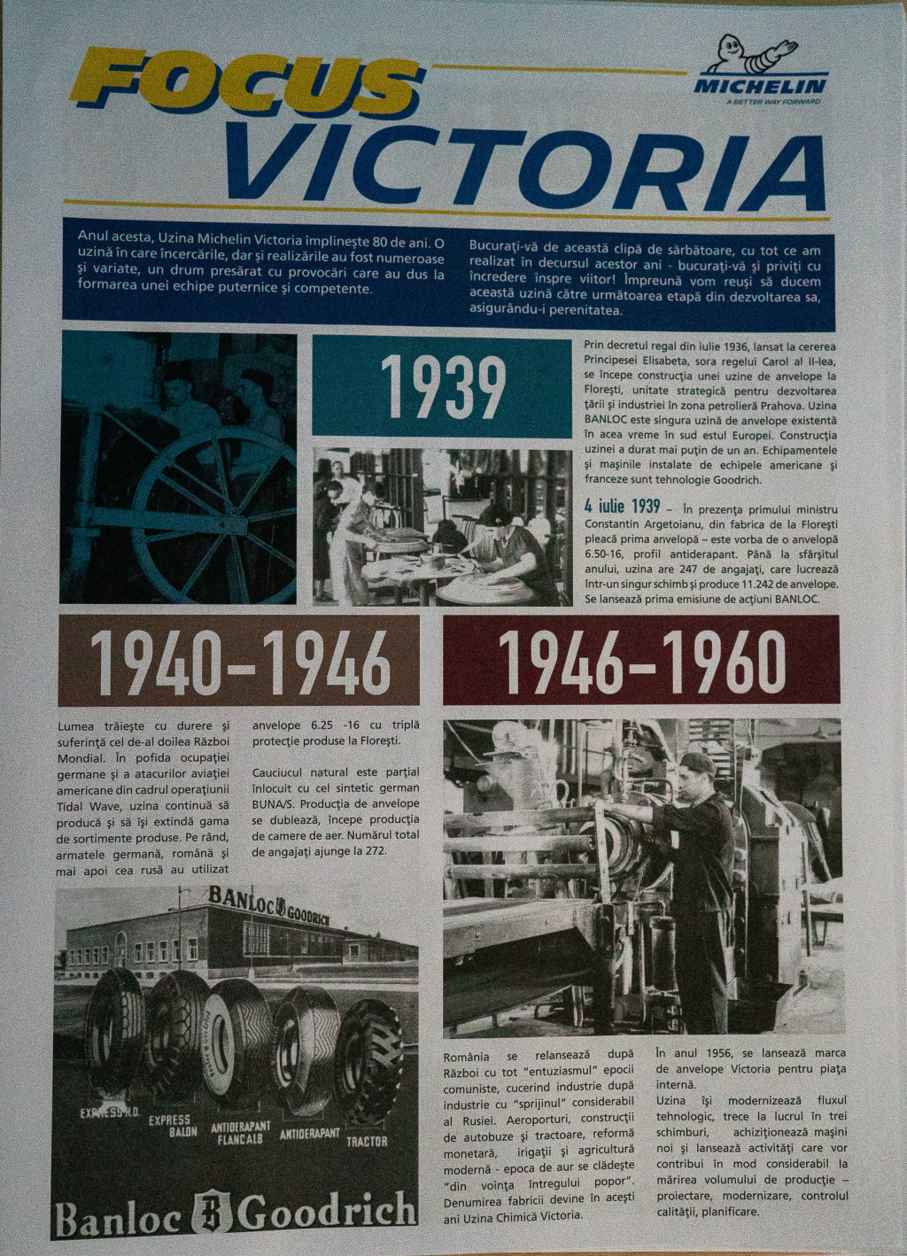 Reportaj: Cum arata dupa 80 de ani prima fabrica de anvelope din Romania - Uzina Victoria Floresti detinuta de Michelin