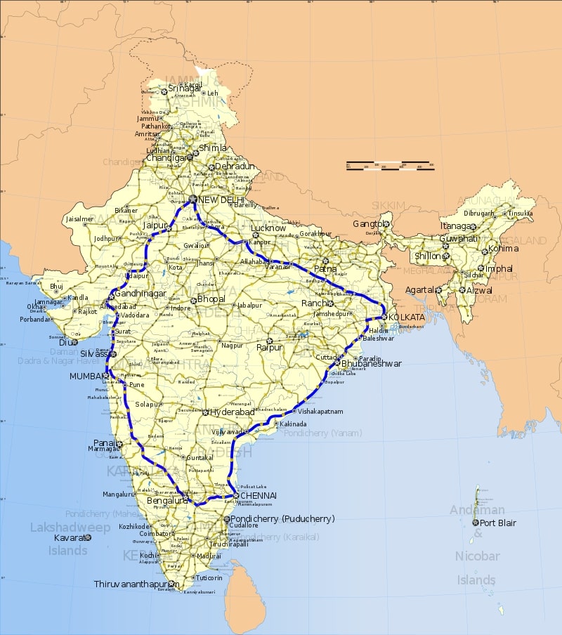 The Golden Quadrilateral, India