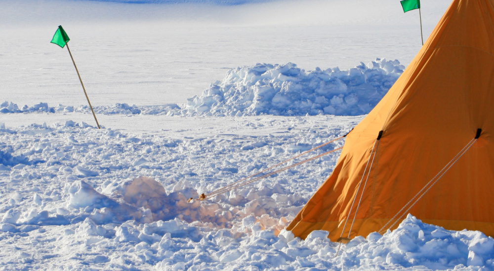 Camping în Antarctica