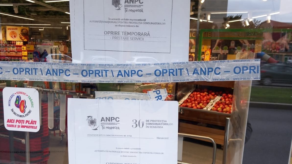 ANPC a închis 12 magazine din rețelele Mega Image, Auchan, Profi, Carrefour și Rewe din Capitală