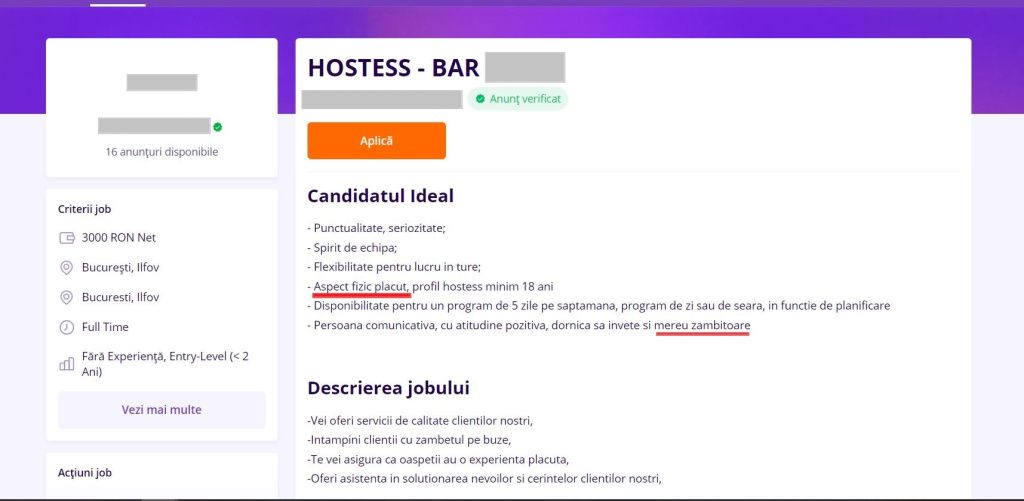 GALERIE FOTO: "žCăutăm hostess cu aspect fizic plăcut". Ce e greșit în acest anunț de angaj - Imagine 2