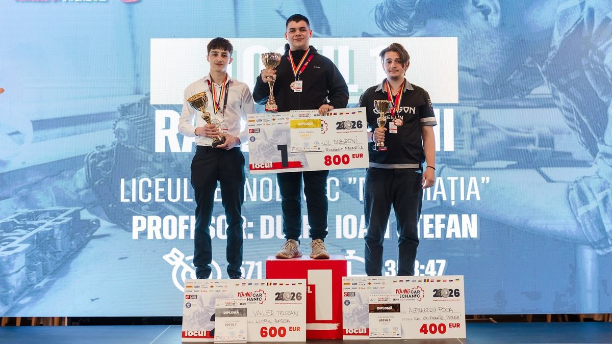 Un elev de 17 ani, de la un liceu din Sighetu Marmației, câștigă ediția aniversară Young Car Mechanic