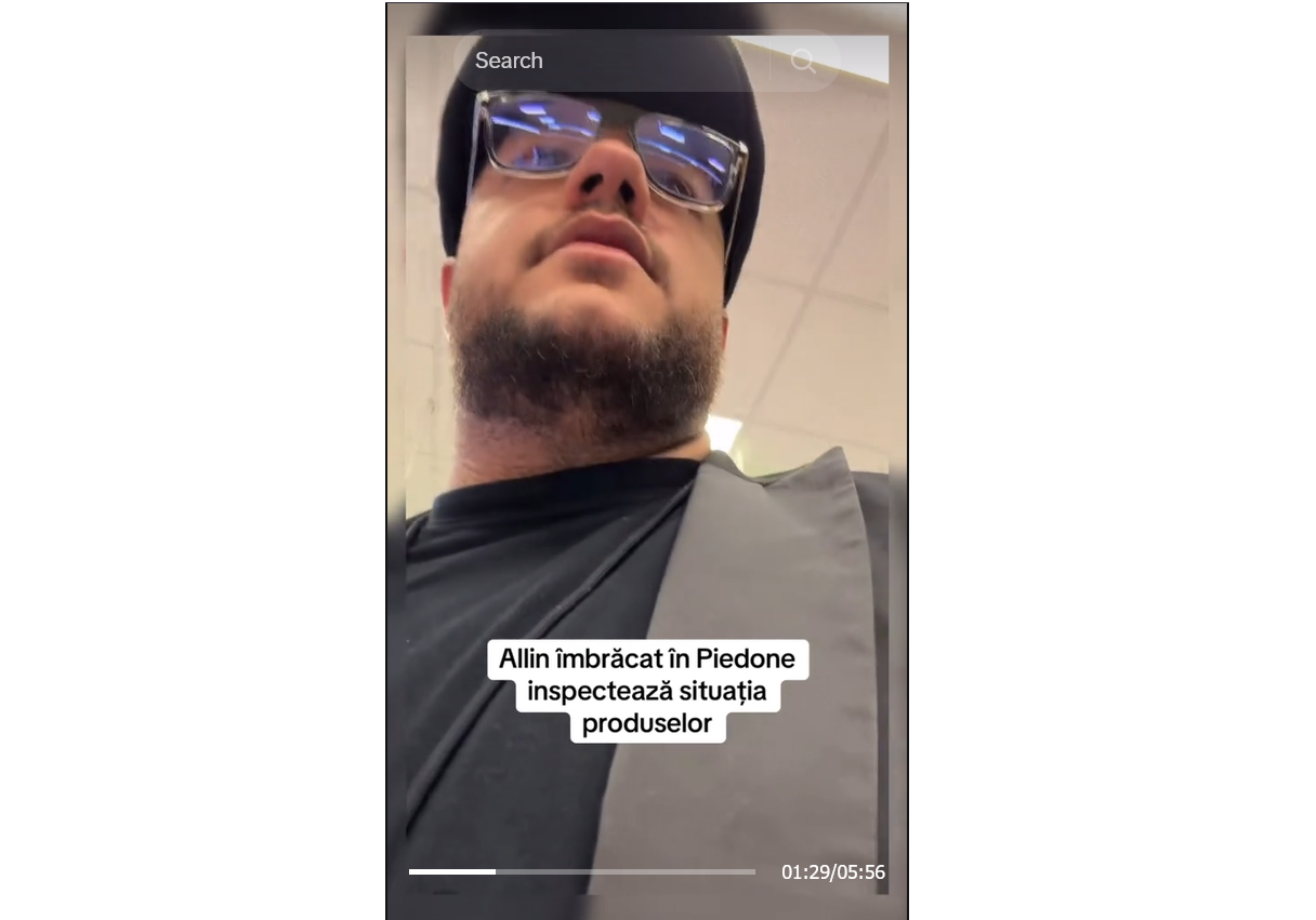 Poliția a săltat un influencer care ”s-a îmbrăcat în Piedone” și a luat la întrebări angajații unui magazin