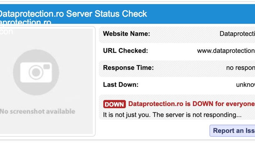 Site de importanta majora pe protectia datelor, inaccesibil