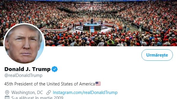 Twitter nu exclude suspendarea contului lui Donald Trump, dacă preşedintele continuă să publice mesaje care încalcă regulile reţelei sociale