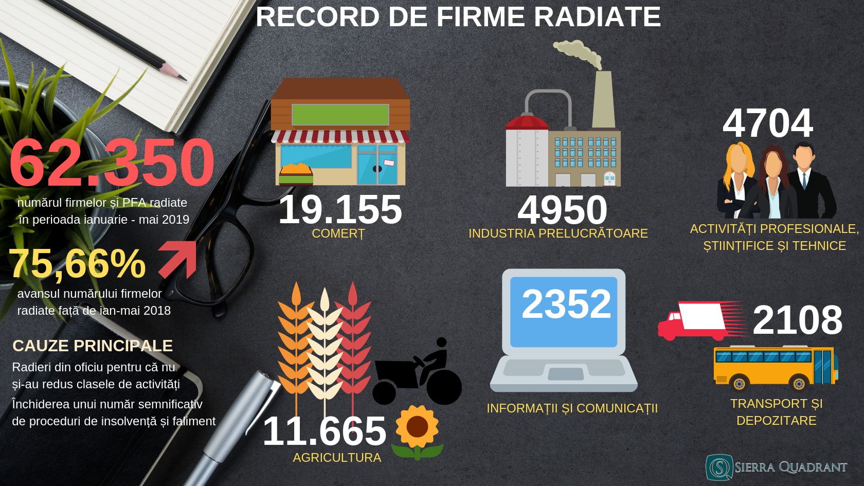 Peste 60.000 de firme s-au "evaporat'' din economie in 2019