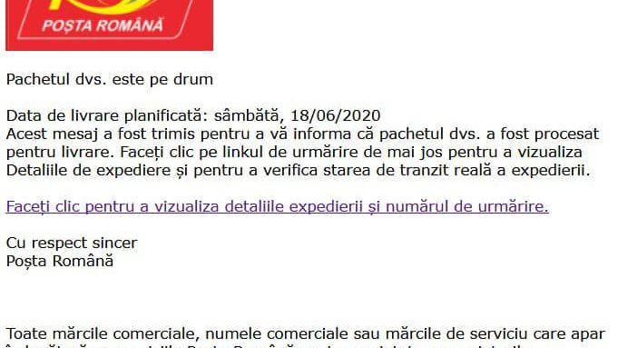CERT-RO avertizează asupra unor campanii de malware ce folosesc imaginea Poștei Române