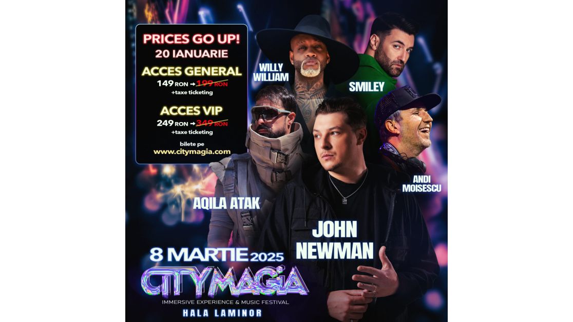 Biletele la festivalul Citymagia, din 8 martie, ultimele zile de prețuri REDUSE