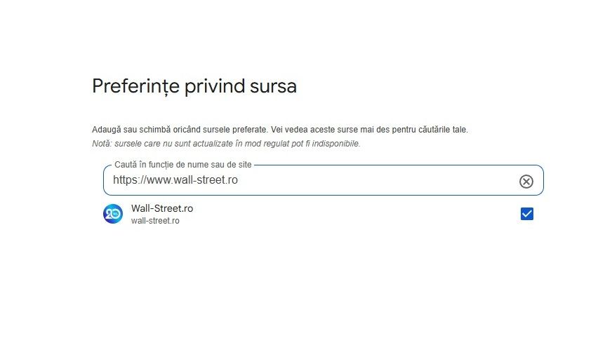 VIDEO Cum adaugi Wall-street.ro la publicațiile preferate în Google: E gratuit și primești mai multe știri relevante pentru tine