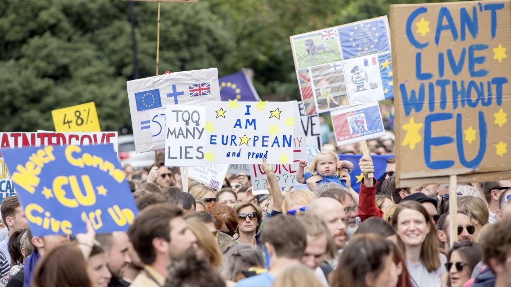 Londra: Manifestatie pentru un nou referendum asupra Brexit, la apelul People's Vote, o miscare militanta pentru un "vot popular"