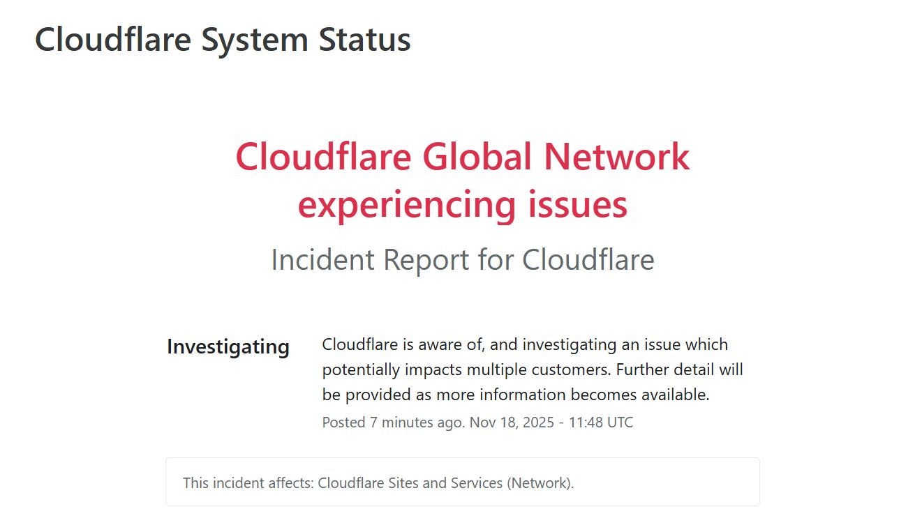 Probleme cu mai multe website-uri la nivel global din cauza Cloudflare