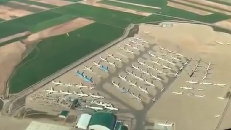 Cea mai mare parcare de avioane din Europa este aproape plină din cauza pandemiei