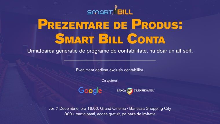 Promo: Smart Bill invita contabilii la prezentarea produsului Smart Bill Conta