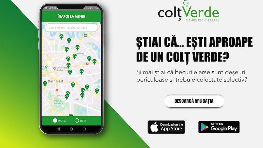 ColtVerde, aplicatia pentru colectarea selectiva a deseurilor periculoase, a fost lansata in Romania de Recolamp