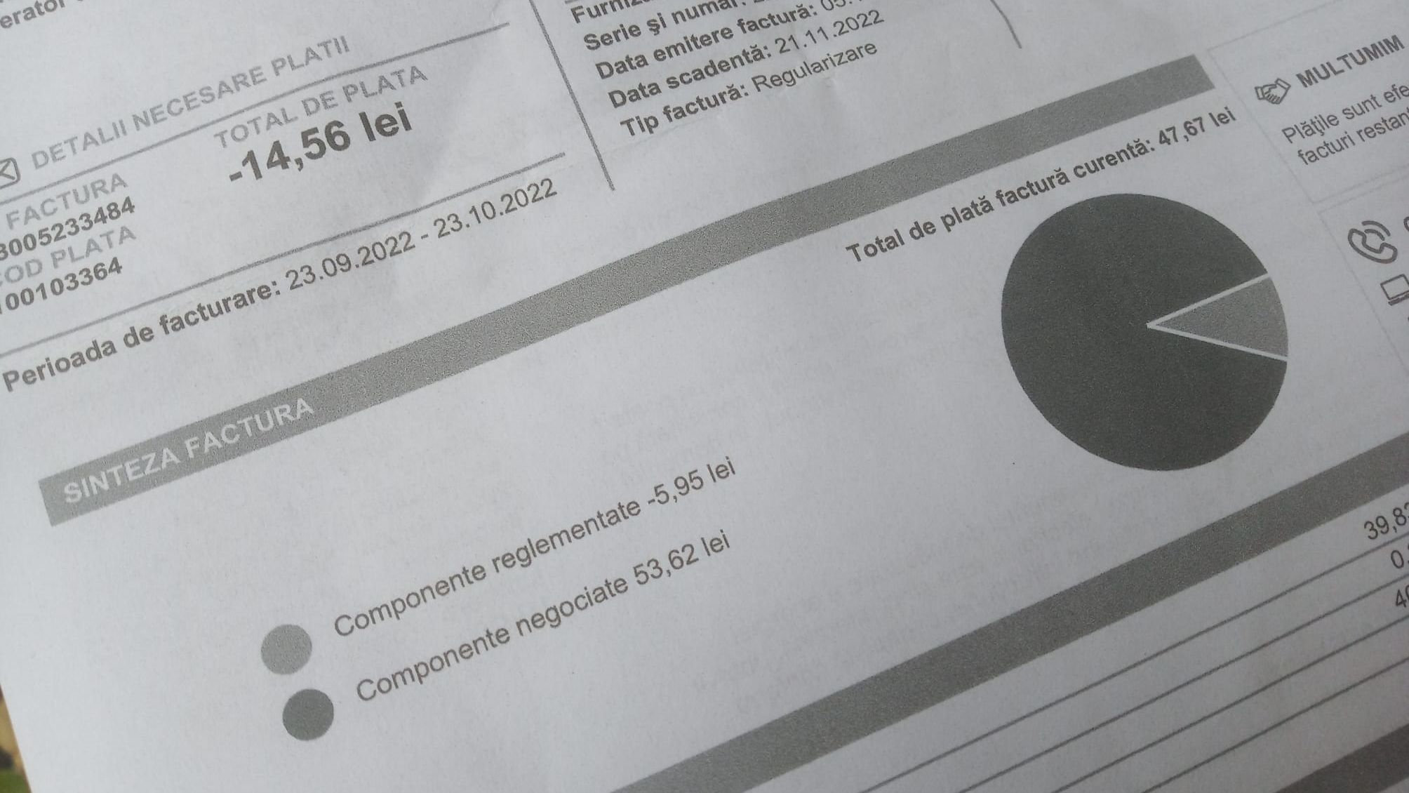 ENEL va emite facturi de energie în decembrie doar pentru prima jumătate a lunii, din cauza haosului legislativ