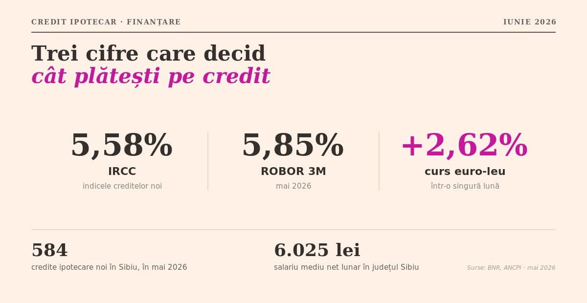 Cât costă de fapt un credit ipotecar în 2026: IRCC, ROBOR și rata în lei la un preț în euro