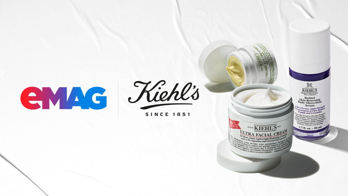 eMAG listează brandul de cosmetice Kiehl's: cadouri pentru primele 1.000 de comenzi