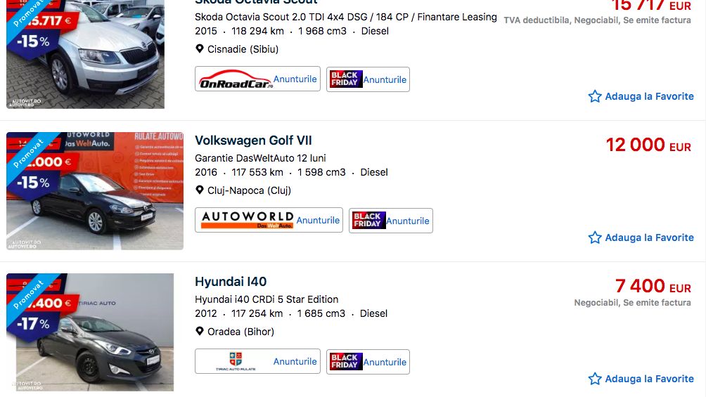 A inceput Black Friday pe Autovit.ro
