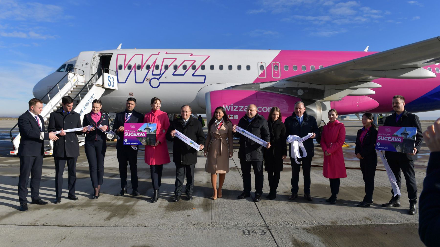 Wizz Air inaugurează baza de la Suceava cu 12 rute către opt țări