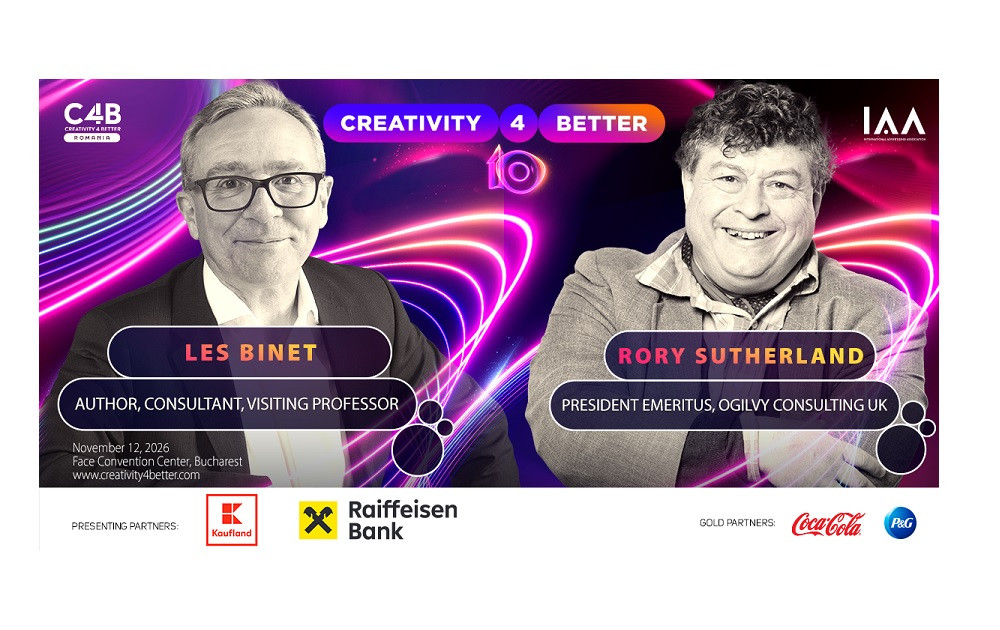 Rory Sutherland și Les Binet se alătură lui Mark Ritson în lineup-ul de Star Speakers al ediției aniversare Creativity4Better