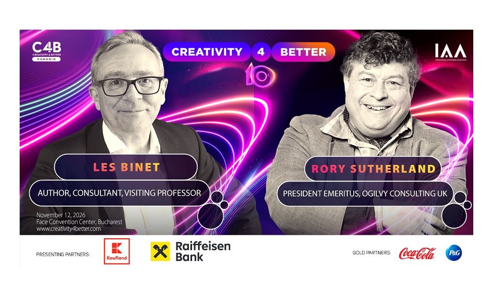 Rory Sutherland și Les Binet se alătură lui Mark Ritson în lineup-ul de Star Speakers al ediției aniversare Creativity4Better