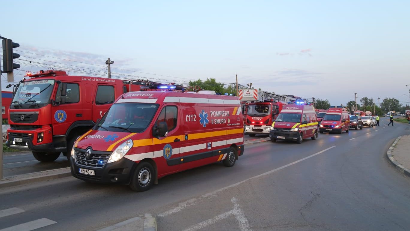 FOTO l Explozie la o stație de alimentare cu gaz din Ilfov