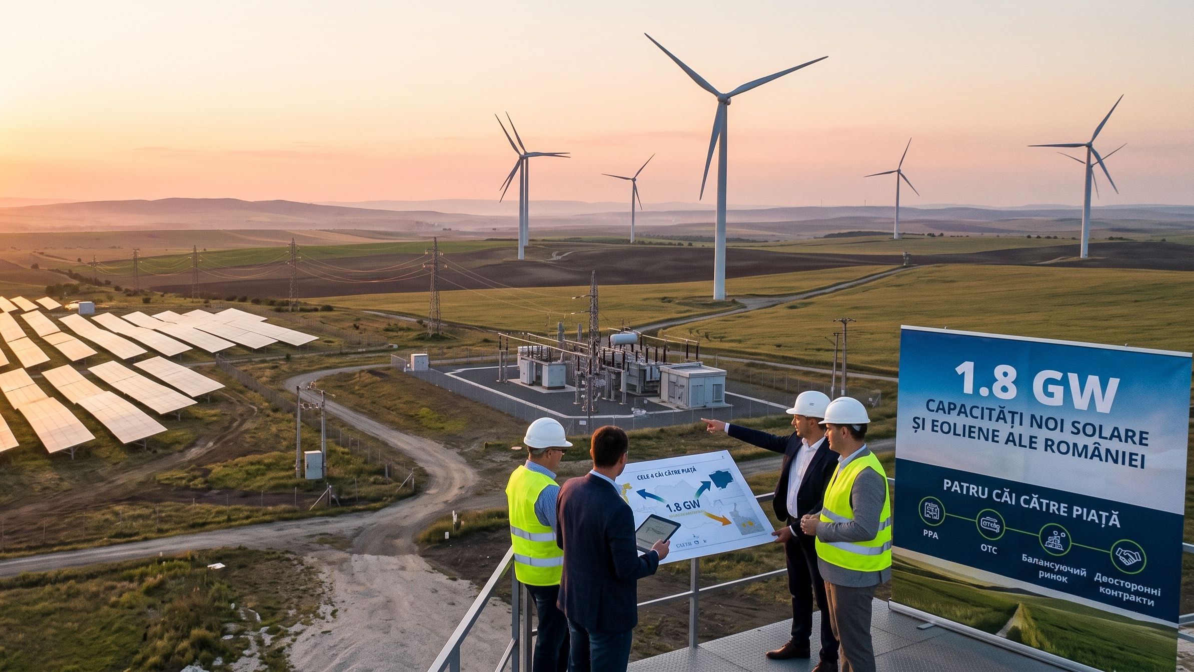 Cei 1,8 GW de capacități solare și eoliene noi ai României au nevoie de cumpărători: patru căi către piață