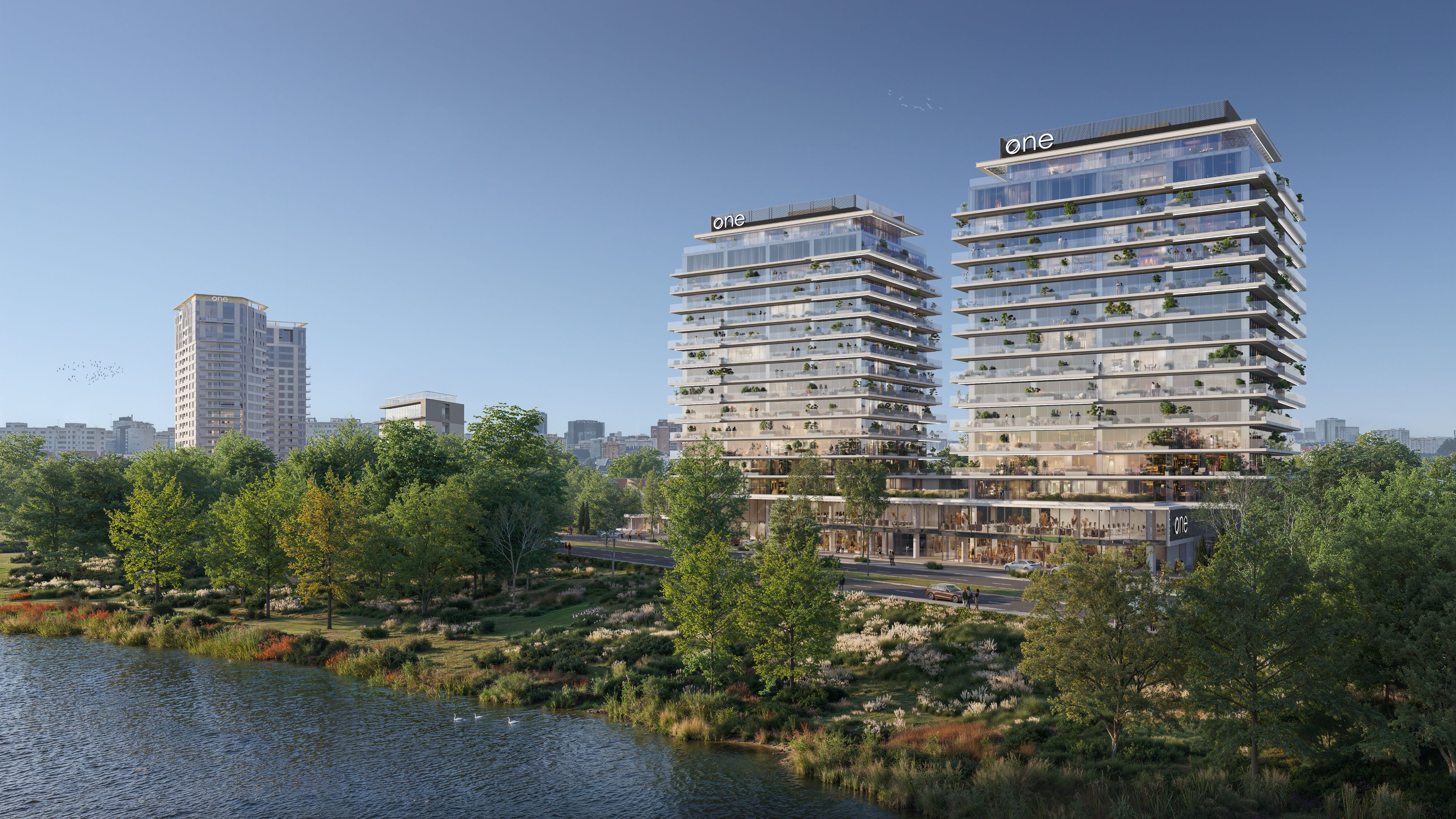 Primele imagini: One United dezvoltă un complex exclusivist între două lacuri din București. Va costa peste 100 mil. euro