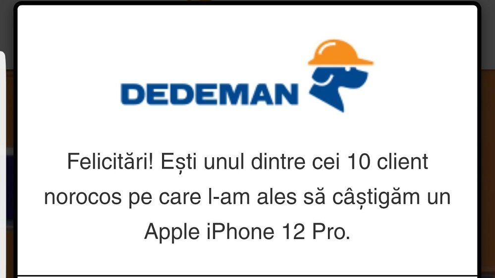 „Tombola DEDEMAN”, un mesaj fals trimis de hackeri ce păcălește românii și îi face să creadă că au câștigat un premiu