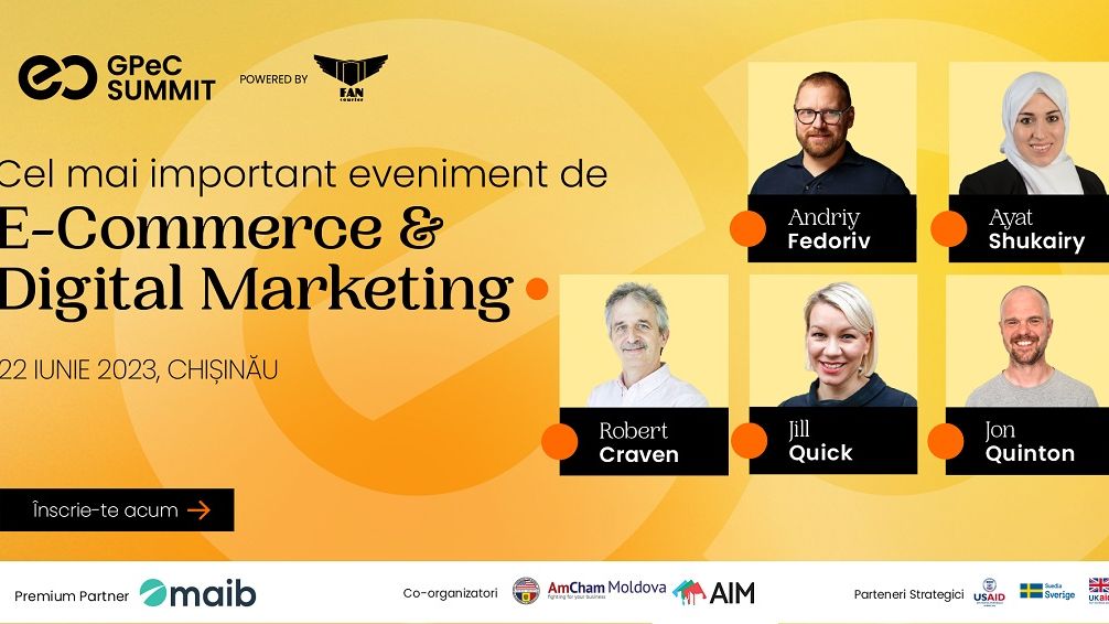 GPeC Republica Moldova 22 Iunie - o zi întreagă de Conferință E-Commerce & Digital Marketing alături de speakeri internaționali și locali legendari