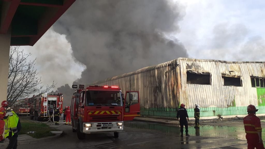 VIDEO| Incendiu puternic în Timișoara. Arde o fostă fabrică a unui personaj controversat