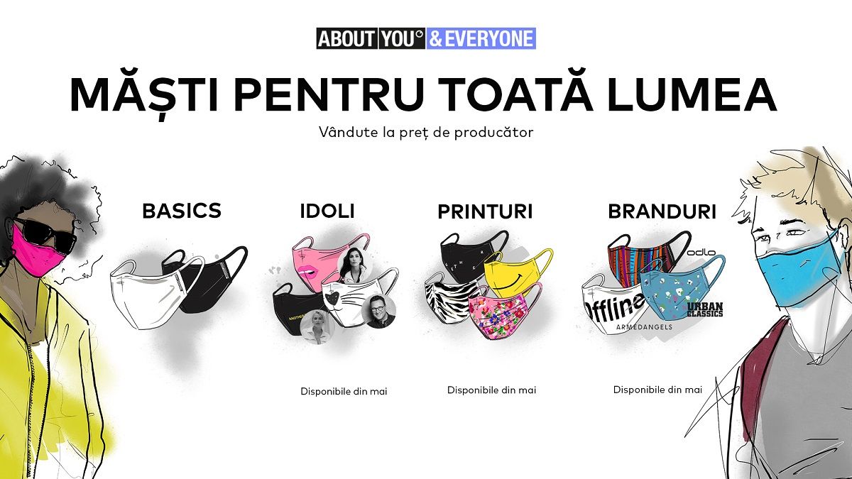 Retailerul de fashion online ABOUT YOU vinde măști de protecție la preț de producător