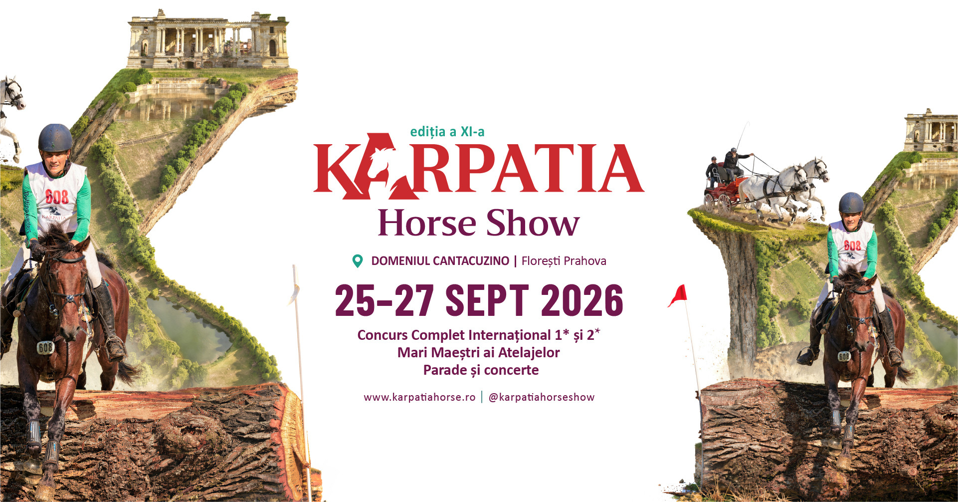 Karpatia Horse Show 2026 pe Domeniul Cantacuzino: tradiție ecvestră și renașterea unui simbol arhitectural
